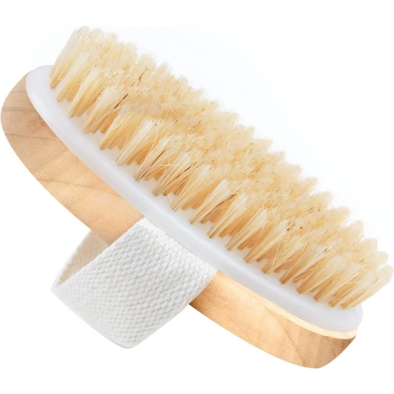 مدلك حمام ناعم للاستخدام المنزلي، فرشاة سبا للجسم ذات شعيرات طبيعية للبشرة الرطبة والجافة #1