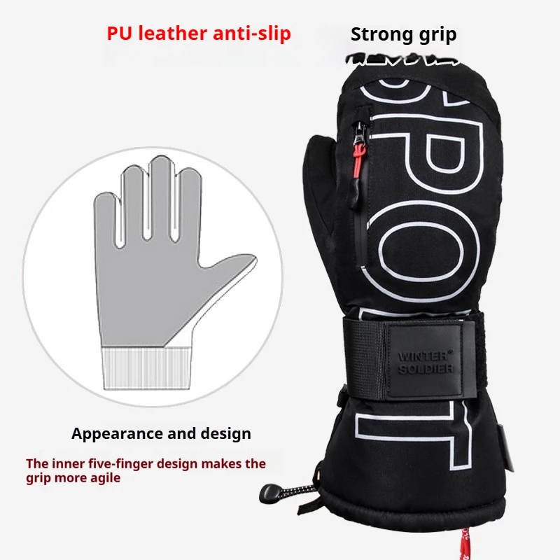 Ski Gloves Men Women Winter Warm Cotton filling Ski Snowboard Cycling Outdoor Sports Touch Screen Waterproof Gloves варежки