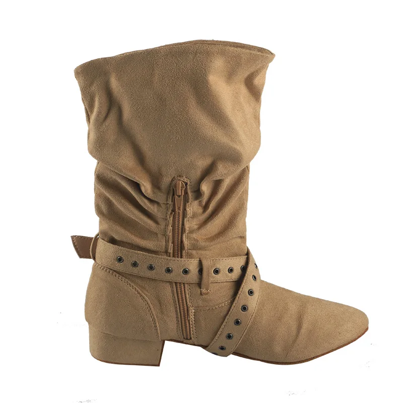 NONE Wedopus Western-Tanzstiefel mit individuellem Absatz, urbane Stufe, schwarze Stiefel zum Tanzen von Damen, Wildledersohle, Cowboystiefel, Tanz 7