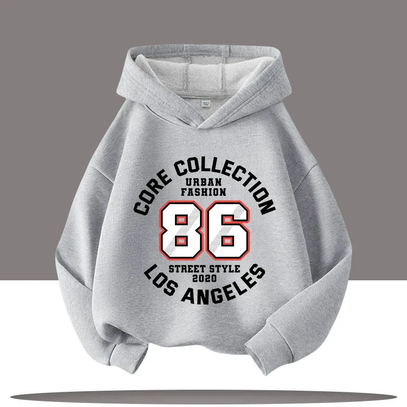 جديد الخريف الشتاء الرجعية الرقمية الكرتون رسالة مطبوعة الأطفال مقنعين البلوز صبي فتاة البلوز عارضة أزياء طفل هوديي #1