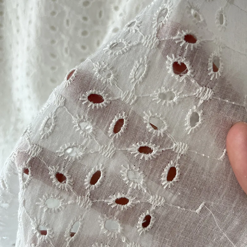 

Cotton Lace Small Floral Embroidery Fabric for Sewing Dress Clothes DIY Handmade Crafting Material