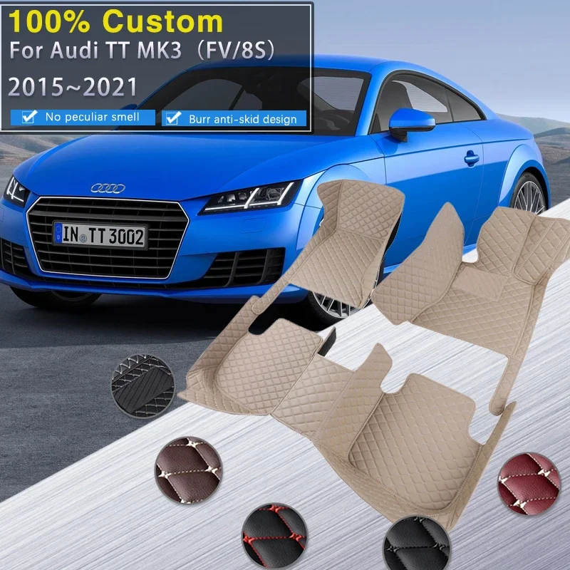 

Quality Car Floor Mats For Audi TT FV 8S MK3 2015~2021 Durable Pad Luxury Leather Mat Rugs Protective Carpets Set Car Accessorie