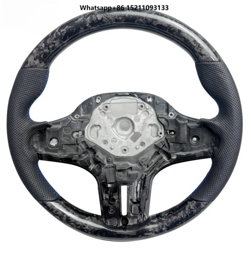 Premium Forged Sports Racing Black Leather Carbon Fiber Steering Wheel 38mm Grip  Shape 12-Month Warranty G38 G22 Car