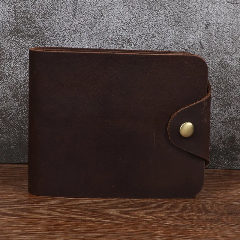 Royal Bagger dompet pendek untuk pria kulit sapi asli kapasitas besar tempat kartu kulit kuda gila Retro dompet pria dompet 1451