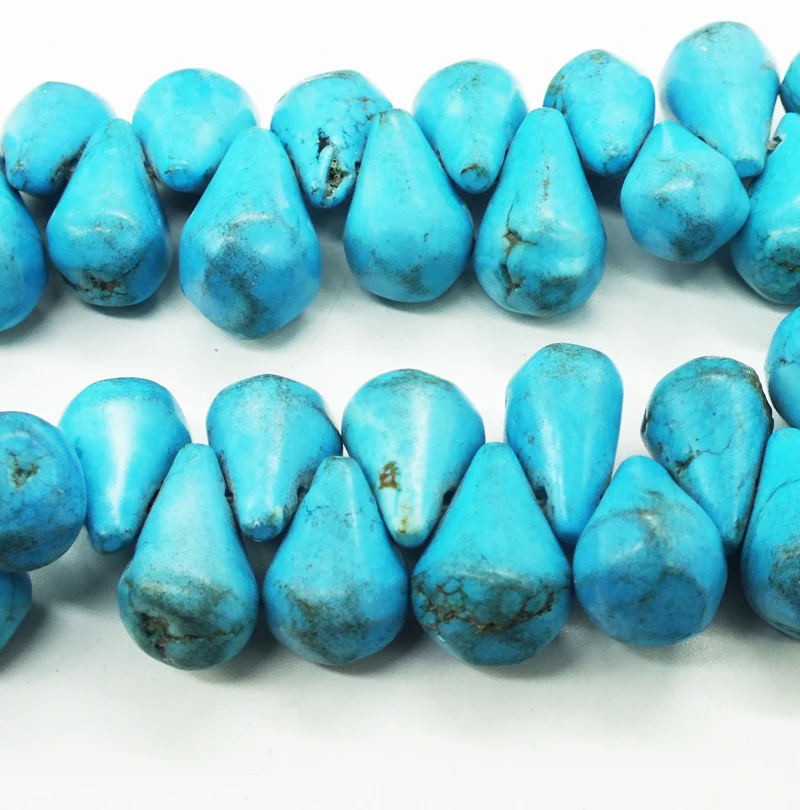 at last 2PCS  13X22MM Natrual Stone Beads Turkey semi-precious Stone Beads 15inches Diy Jewelry  ( HAVE flaws )