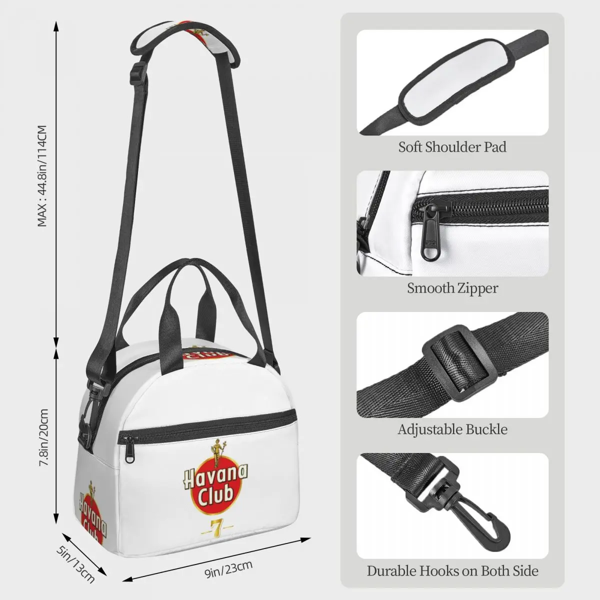 Havana Club Lunch Bags Insulated Bento Box Resuable Lunch Tote Picnic Bags Thermal Bag for Woman School