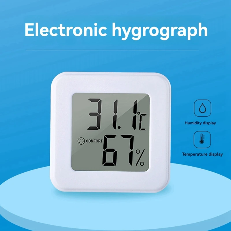 1207 Mini Electronic Temperature And Humidity Meter Car Thermometer With Smile Face Display Household Indoor Thermometer