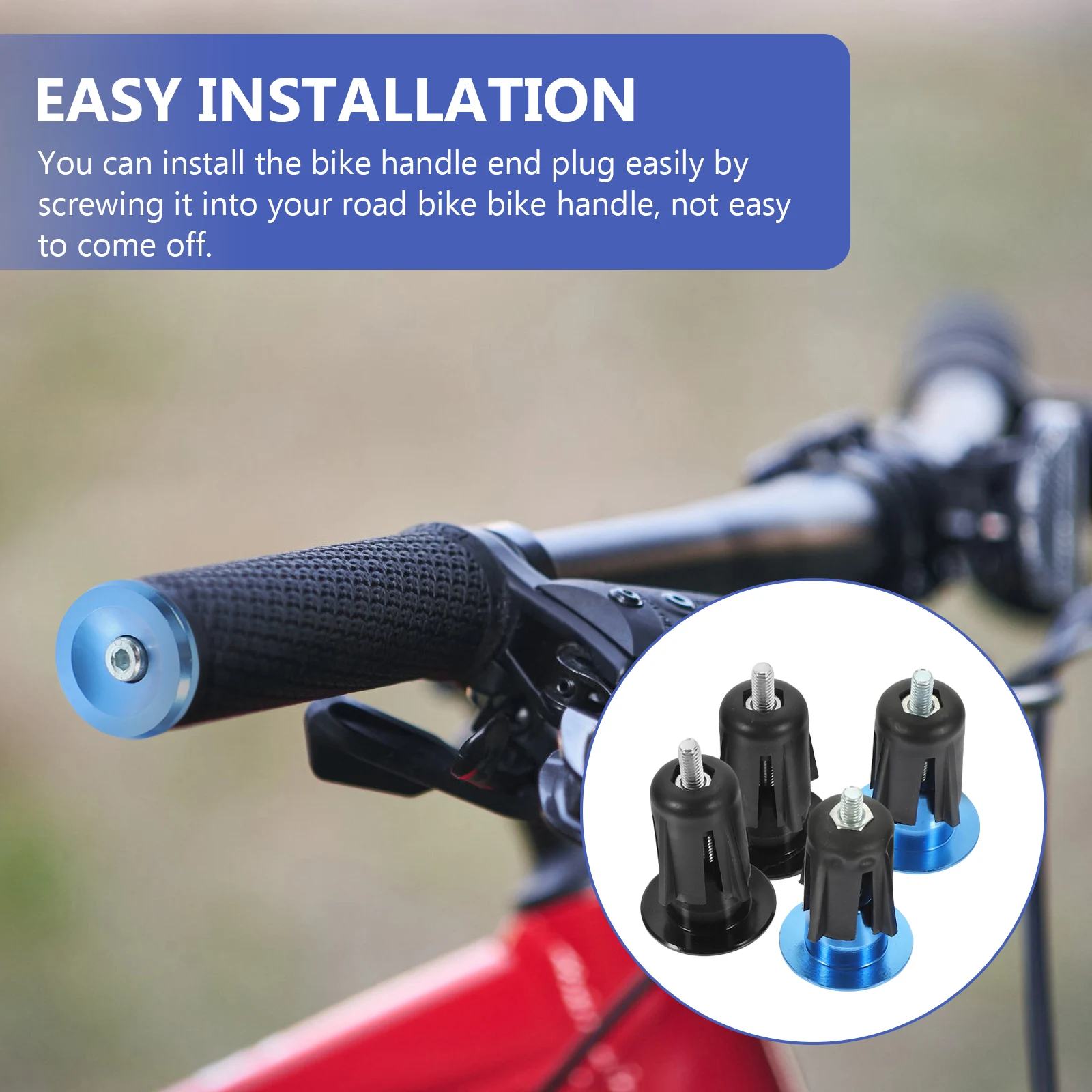 

2Pairs Durable Aluminum Alloy Bike Handlebar End Plugs Simple Installation Gifts Handlebar End Plug Bike Supplies