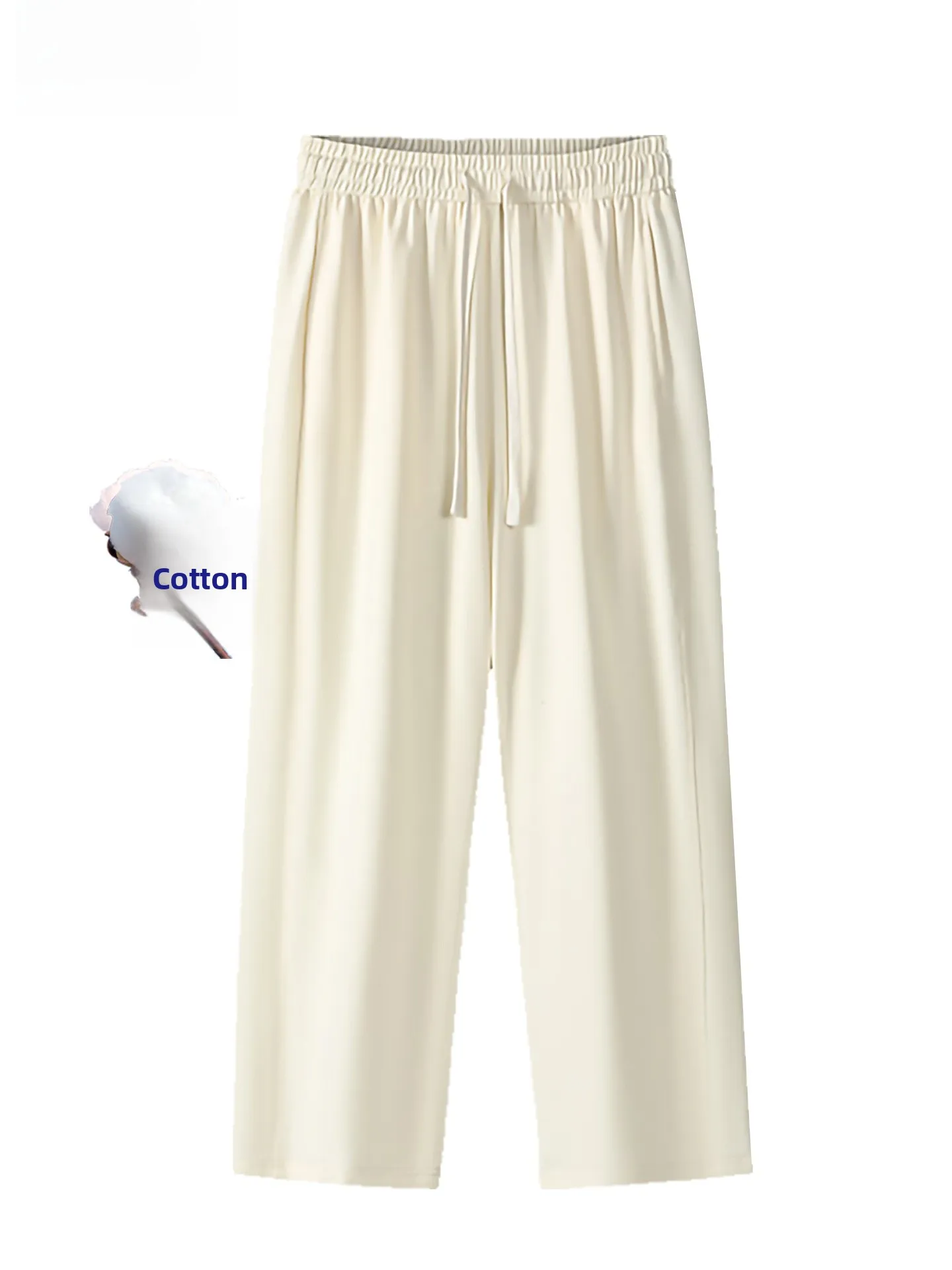 

Wassup Uosne Men's Summer Thin Cleanfit Sweatpants American Loose Straight Casual Pants Breathable Comfortable Cotton Blend