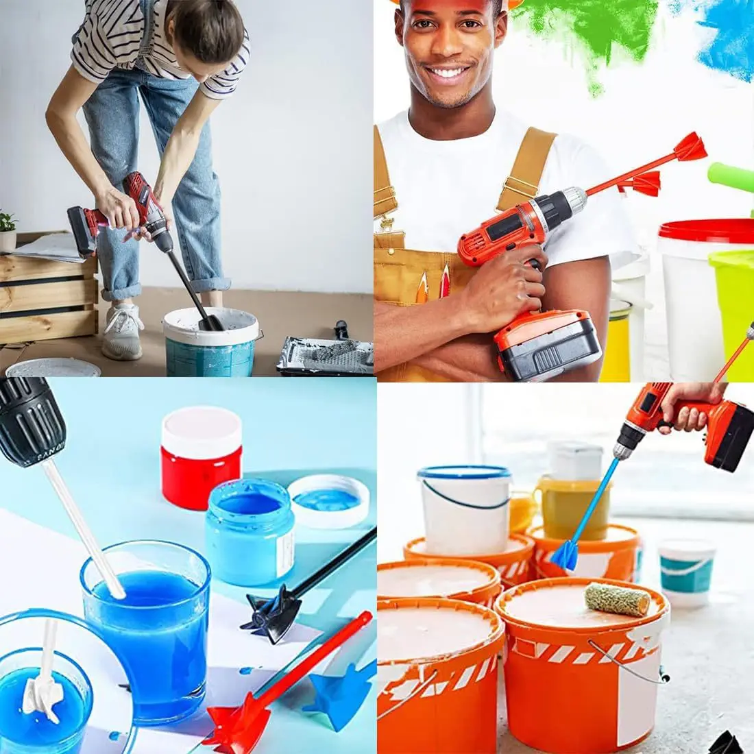 Epoxy Mixer Paint Drill Attachment Paddle Consistency Liquids Resin Head Stirrer Mixer Paint Resin Attachment With