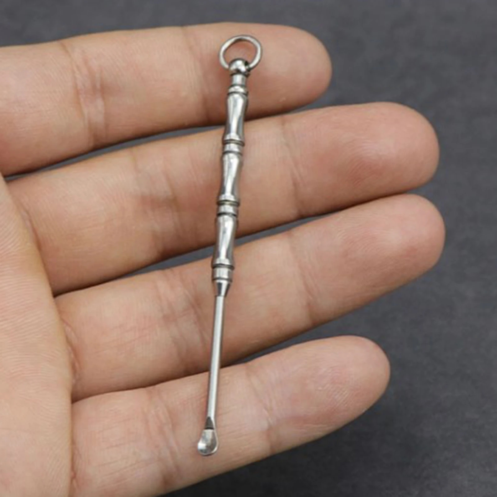 Cucharas de oreja Retro de latón de imitación de plata, herramienta portátil de limpieza de oídos, recogedor de cera, removedor de cera