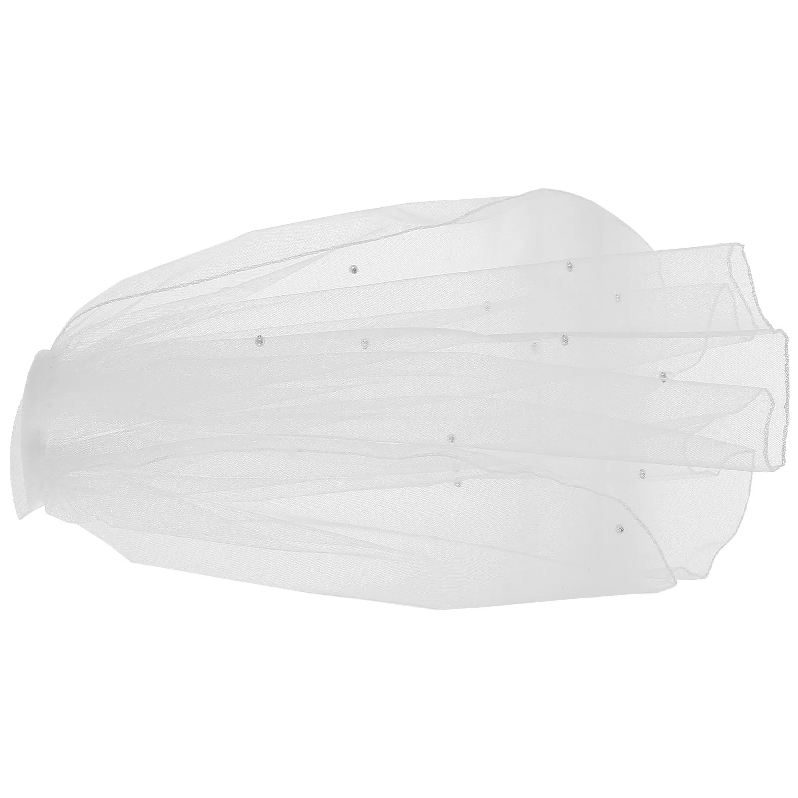 

White Wedding Bridal Hair Accessory Short Waist Length Short Wedding Veil for Bride Veil For Bride Pearl Dress Comb