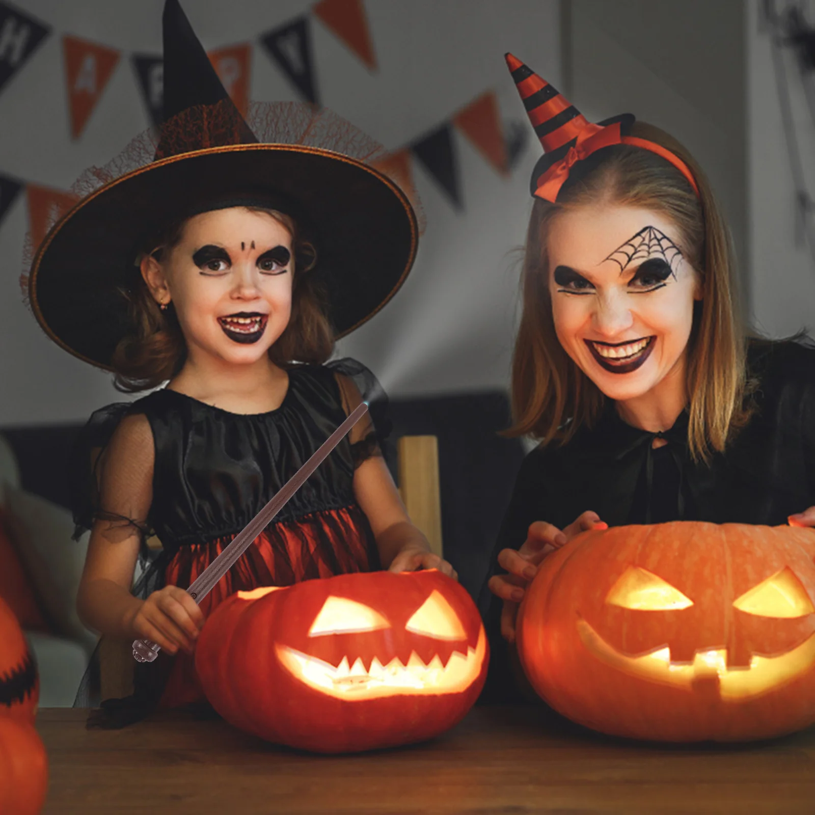 ハロウィン発光杖魔女笏コスチューム小道具パーティー用品プラスチック笏コスプレ子供ロールプレイングステージパフォーマンス