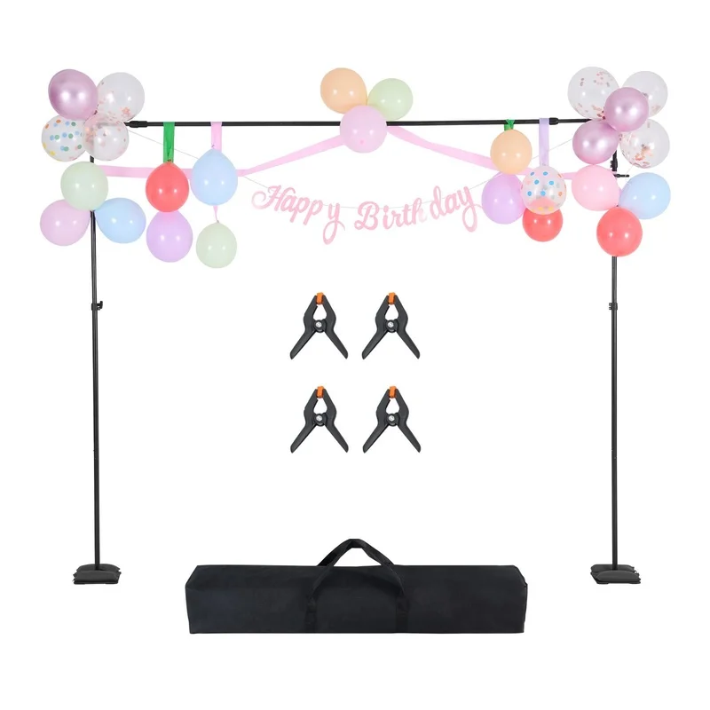 

8.5 x 10 ft Adjustable Photo Backdrop Stand with 7 Crossbars, Heavy Duty Portable Frame for Wedding, Studio, and Events