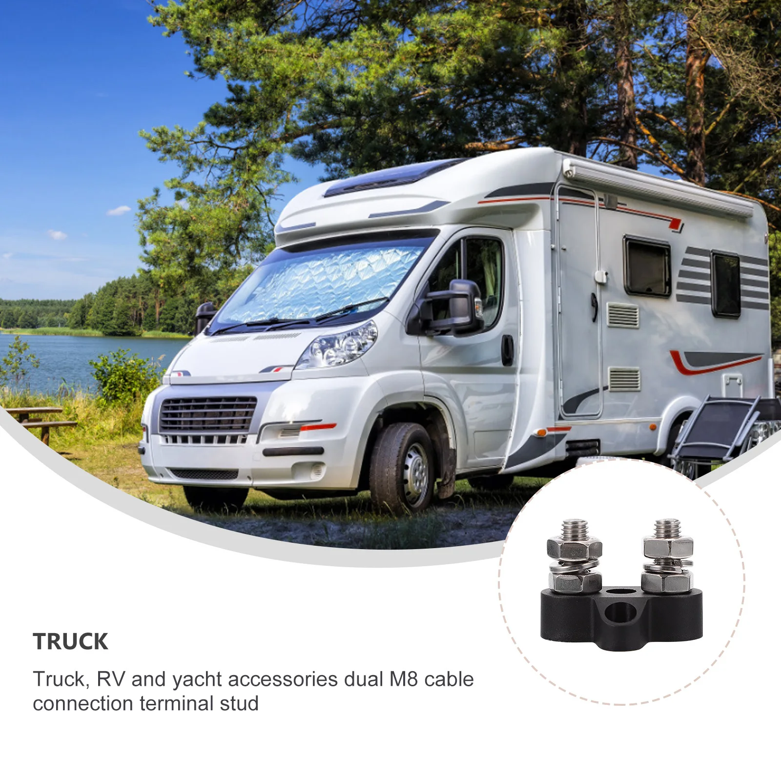 

Heavy Duty Bus Bar Terminal Double-End Stud Cable Connector For Rv Distribution Junction Block