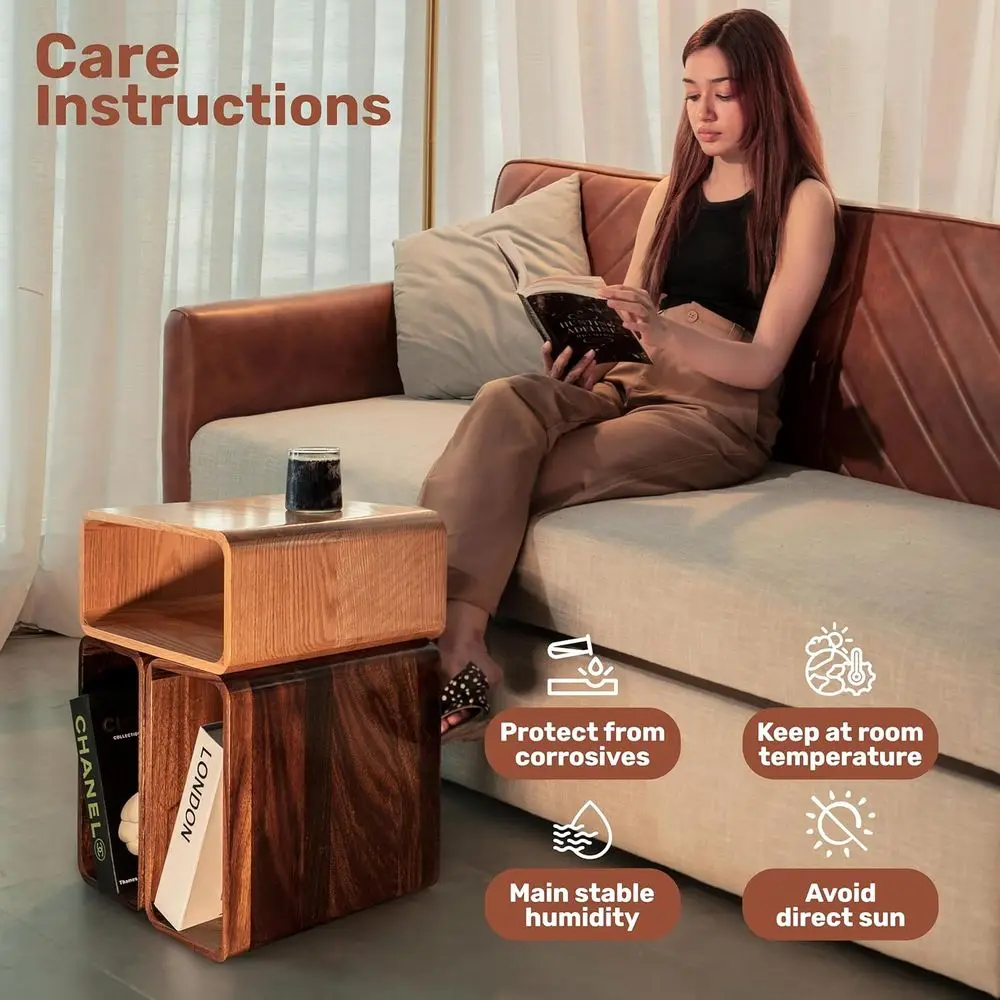 رف تخزين مكعب من خشب الجوز، خزانة كتب متعددة الغرف للمنزل والمكاتب والمساحات الحديثة (مجموعة من 1) #6