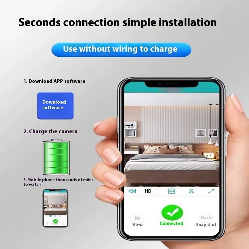 Home Use Mobile Phone Remote Indoor No Need For Network Wireless Plug In Free Photography Monitor High Definition Night Vision