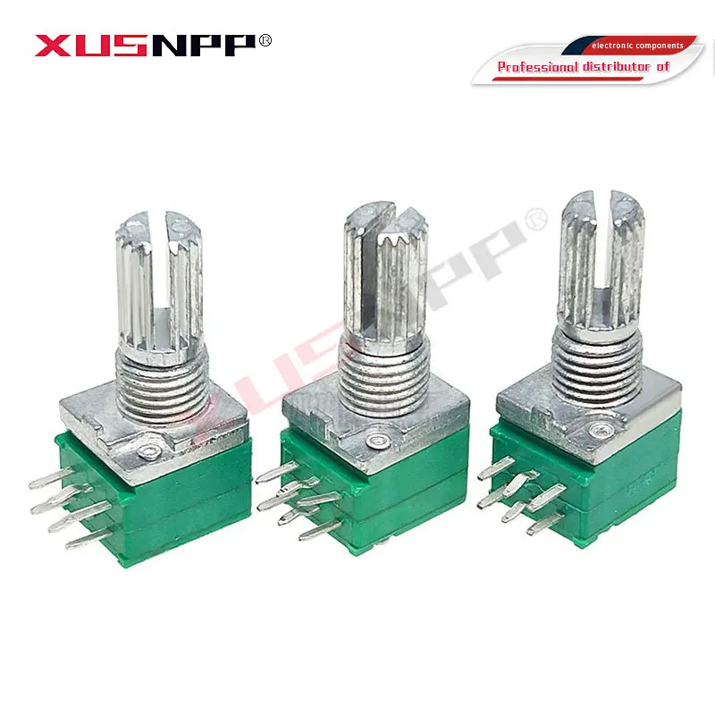 5pcs RK097G 5K 10K 20K 50K 100K 500K B5K with a switch audio 6pin shaft 15mm  amplifier sealing potentiometer