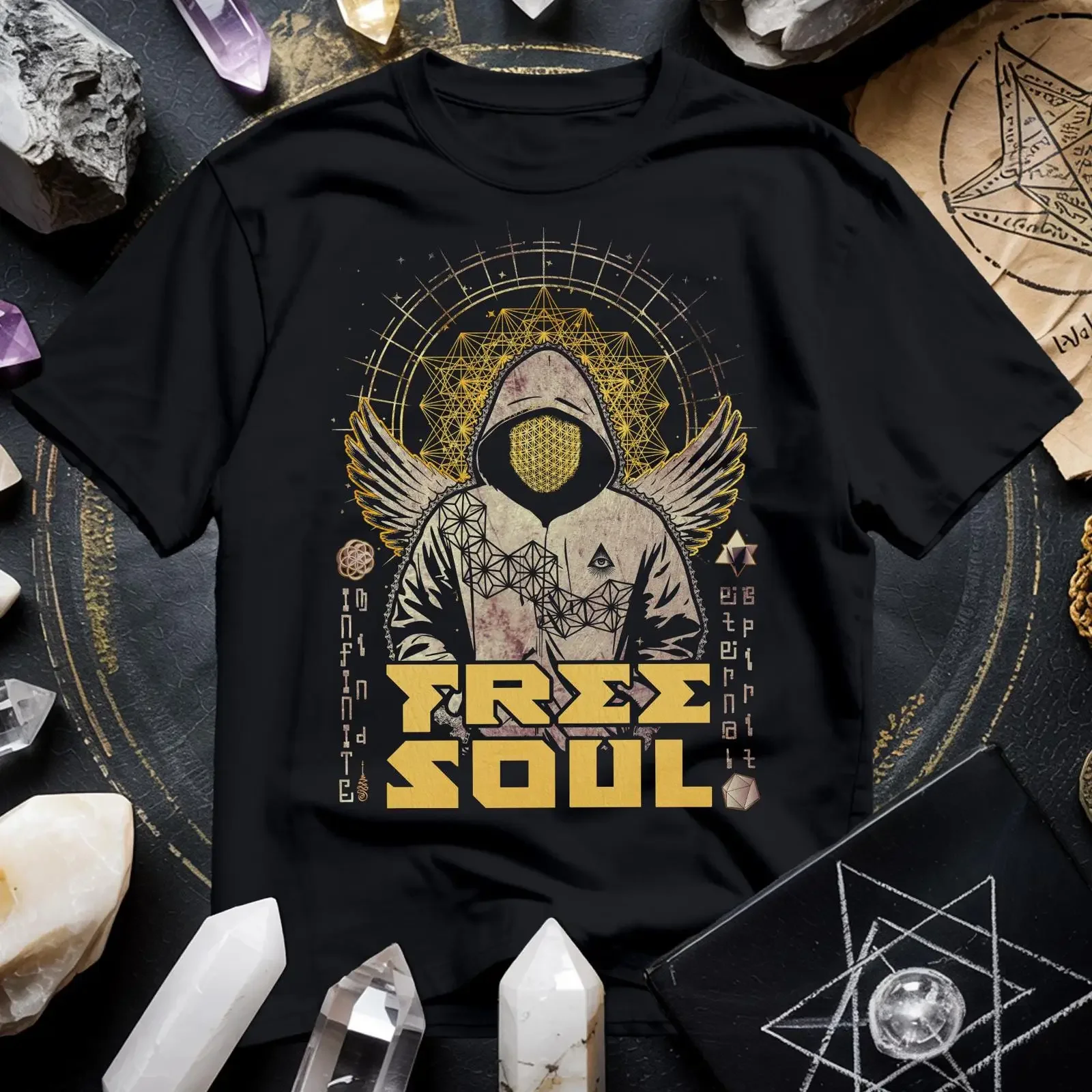Free Soul T Shirt Spiritual Awakening  vintage Washed graphic Breathable fashion Slightly Stretched Stylish Comfortable Unisex