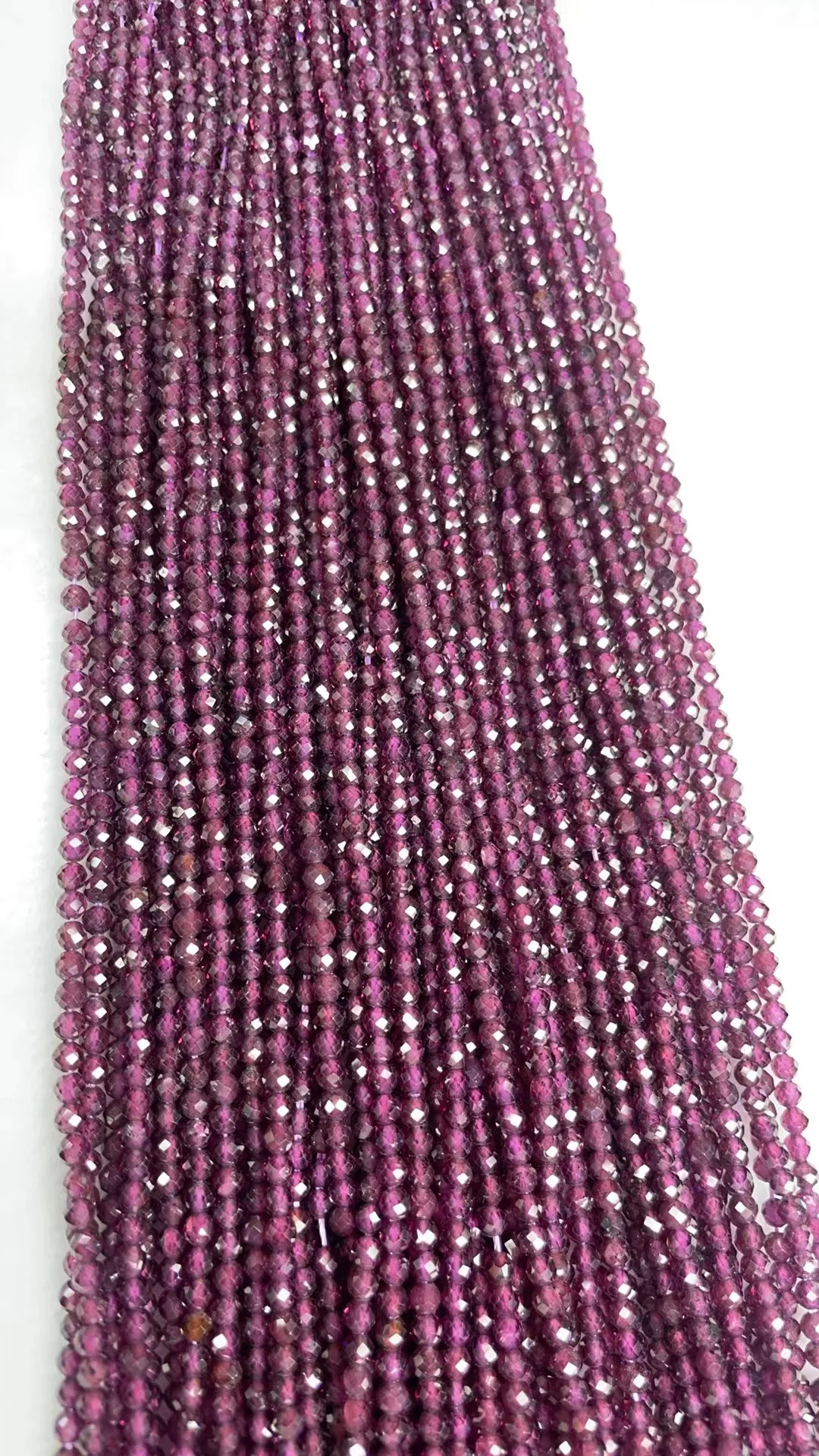 Natural Purple Pomegranate 2mm 3mm Cut Face Round Form Beads For Jewelry Making DIY  Length Dagree 39cm