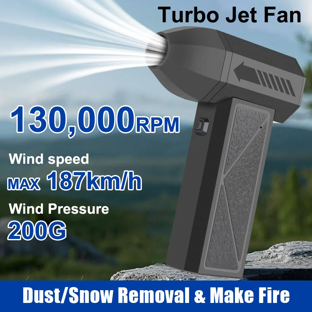 

Turbo Jet Fan New 130000RPM Electric Air Duster Strong Blowing Portable Car Snow Blowing Cleaning Blower Tool Type-C Charging