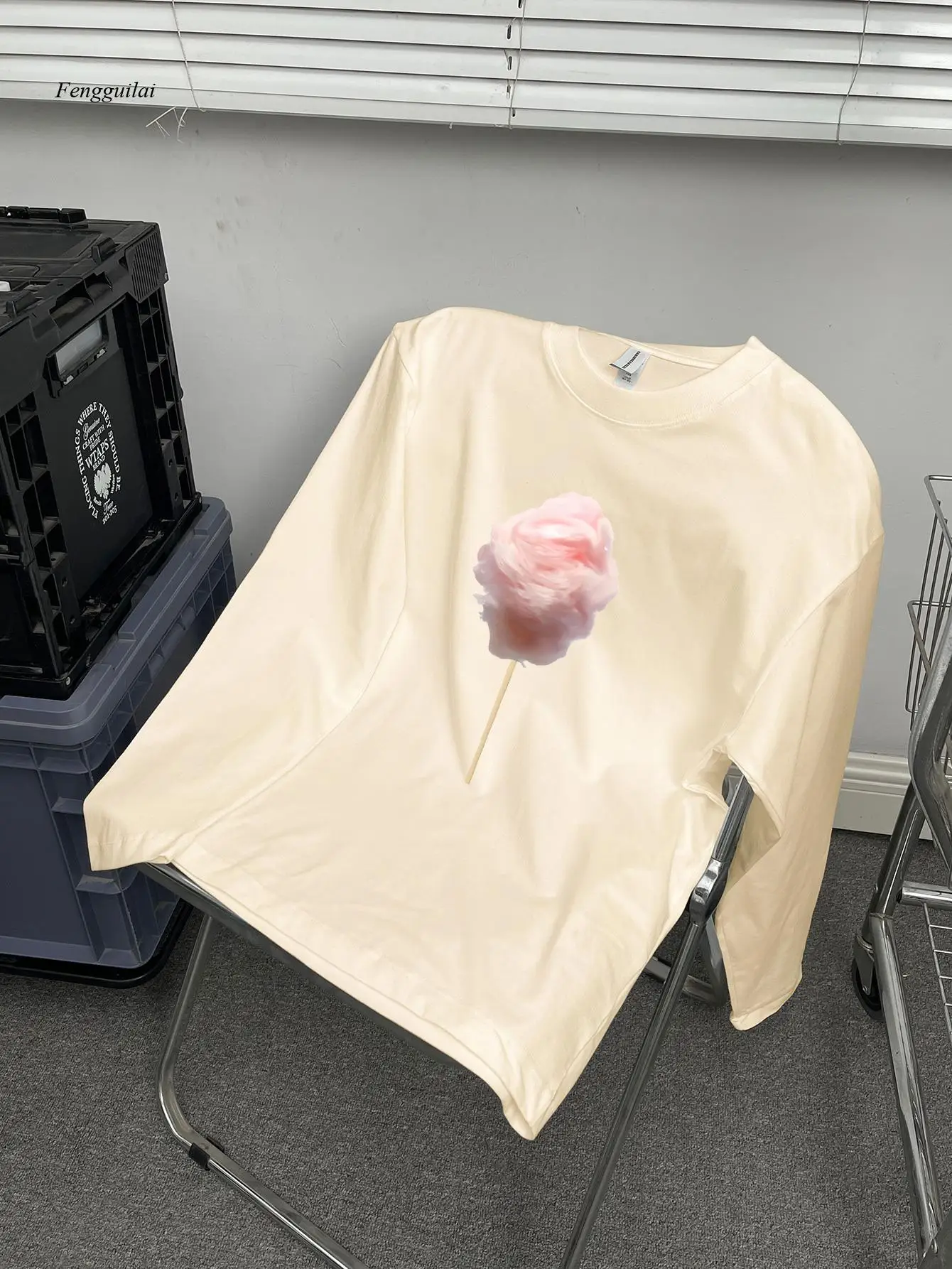 

Футболка с круглым вырезом с креативным и необычным узором, модный повседневный модный топ с длинными рукавами осень/зима