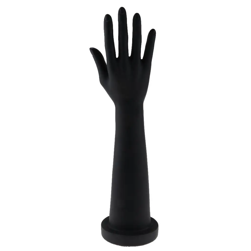 Black Hand Finger Ring Bracelet Bangle Jewelry Glove Mannequin Display Stand PVC Material