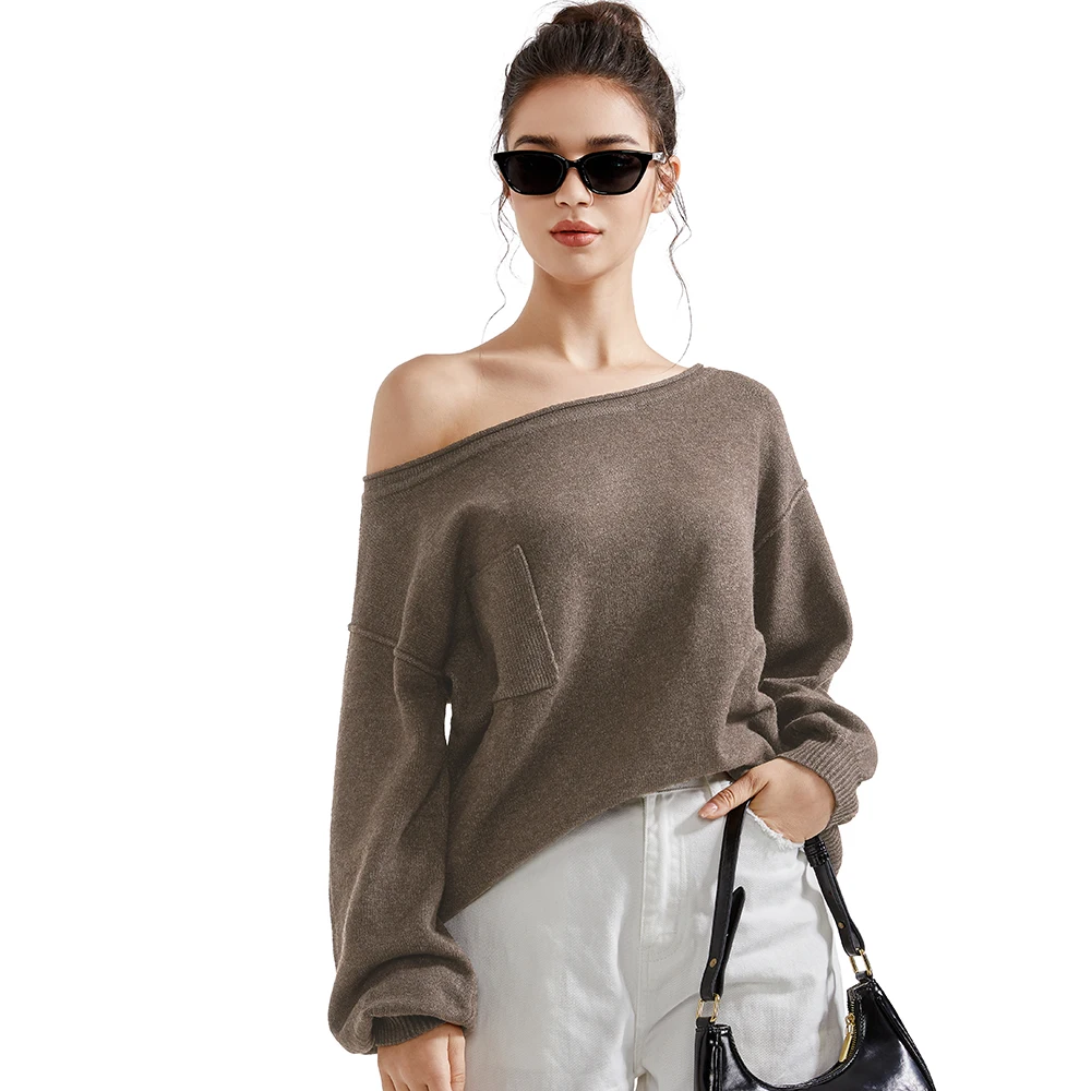 Automne hiver col rond femmes pull Vintage basique solide tricoté hauts décontracté mince pull coréen chandails Simple Chic pulls