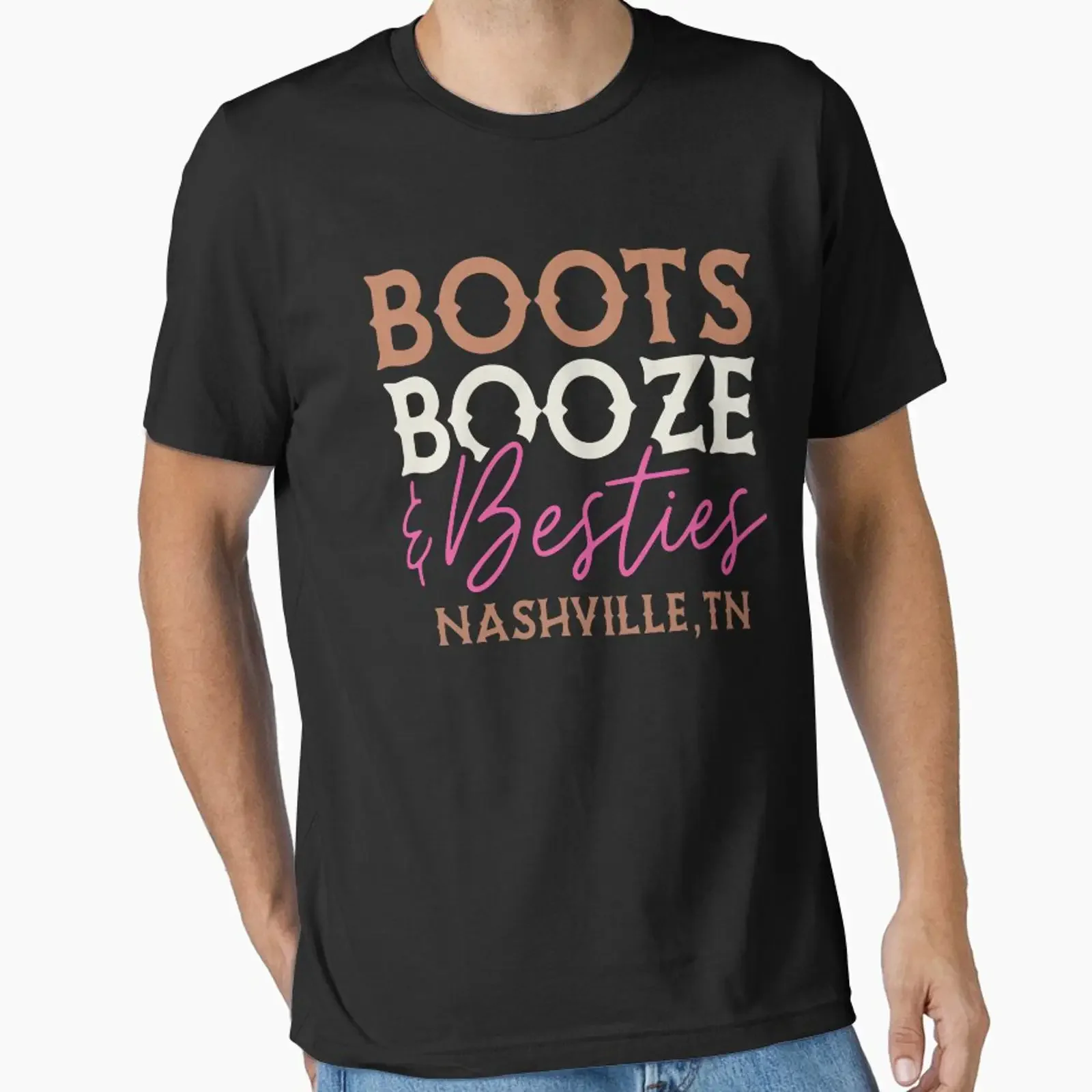 Boots Booze Besties Nashville TN Girls Trip Weekend Essential T Shirt vintage Washed designer clothes Slightly