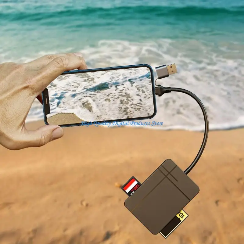 U2JE Multi Card Reader USB3.0 Type C Adapter for SDTFMSCF Card Reader