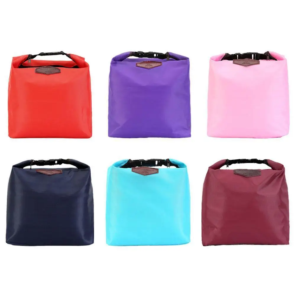 Simple Oxford Cloth Lunch Bag Women Men Portable Thermal Insulated Cooler Lunch Storage Bag Waterproof Picnic Carry Tote Bag