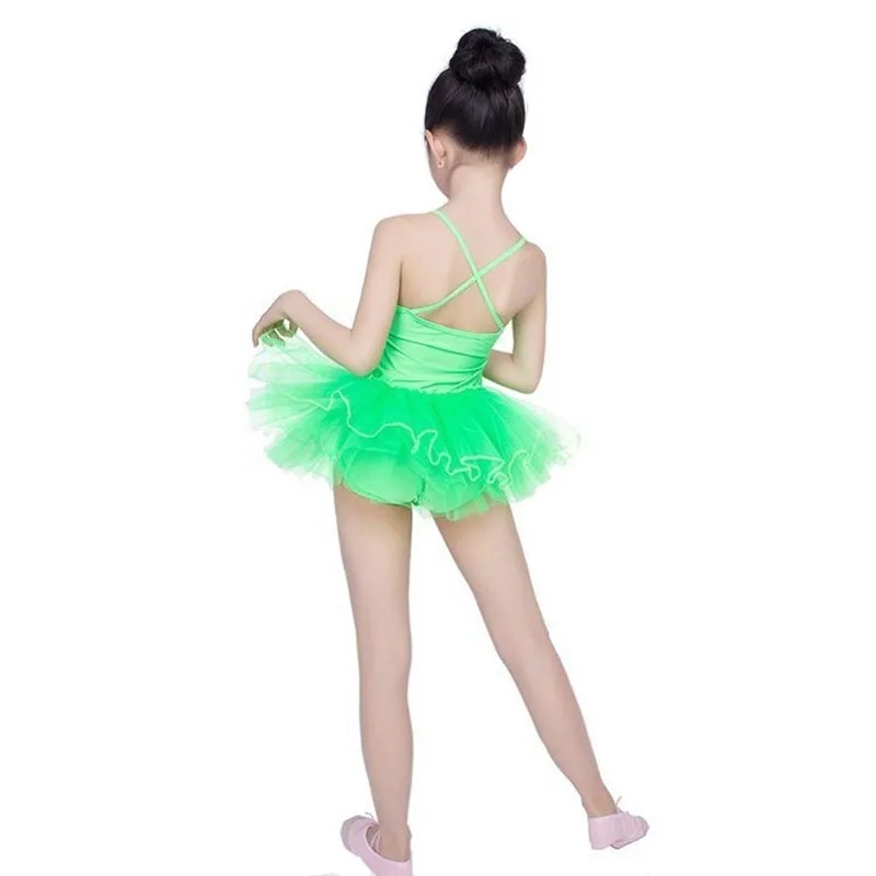 Kids Girls Ballet Dress Gymnastics Leotards Sleeveless Ballet Dancewear Tutu Dance Skirts Kids Bowknot Dance Leotards