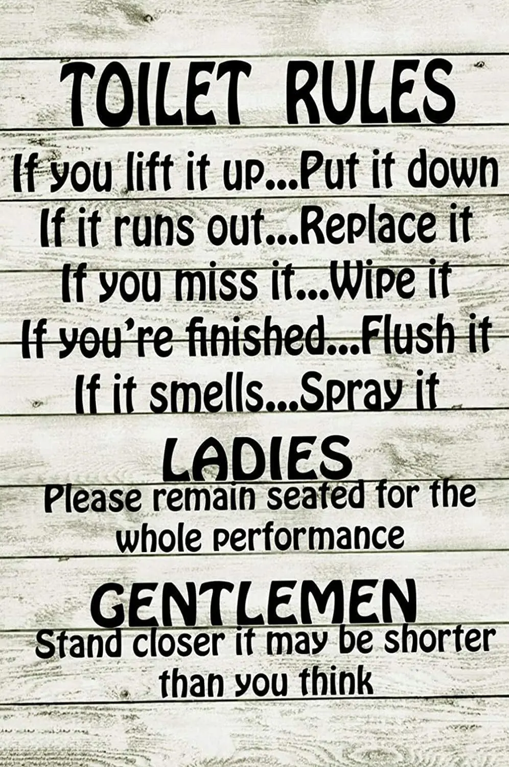 Haosensix Restroom Warning Metal Tin Sign Vintage Toilet Rules Retro Poster Funny Bathroom WC Office Classroom Club Wall Decor P