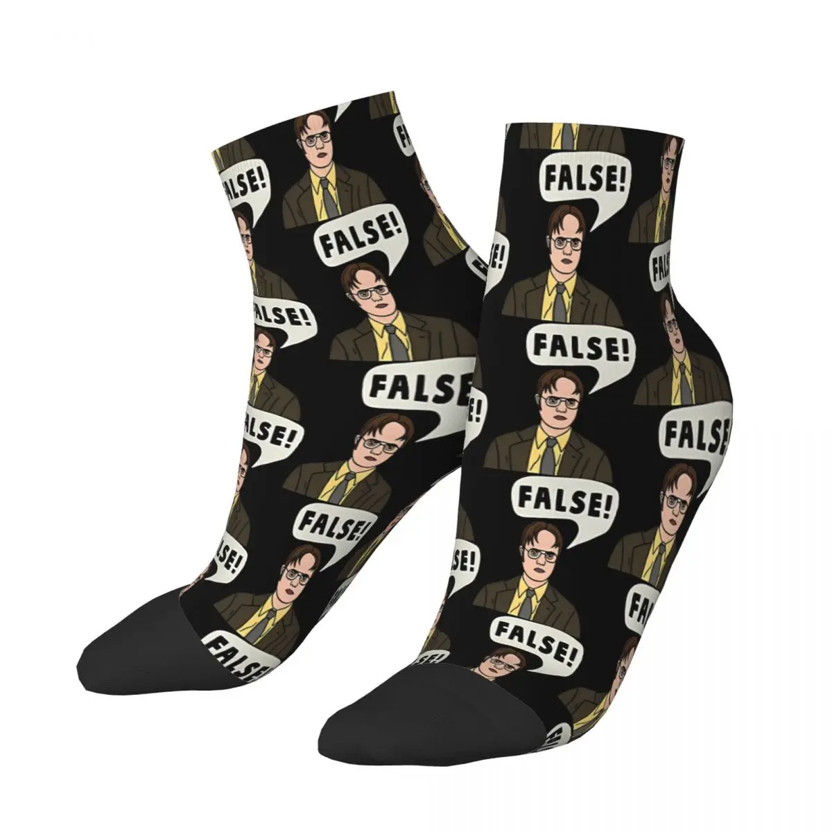 Dwight Schrute False Quote The Office Michael Scott TV Show Ankle Socks Male Mens Women Winter Stockings Hip Hop