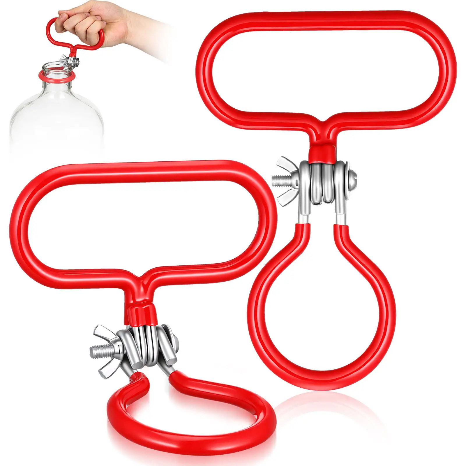 2Pcs Carboy Handle Glass Bottle Lifter Secure Slip Prevention Grip Handle for Restaurants Wine Cellars Supermarkets Heavy Duty
