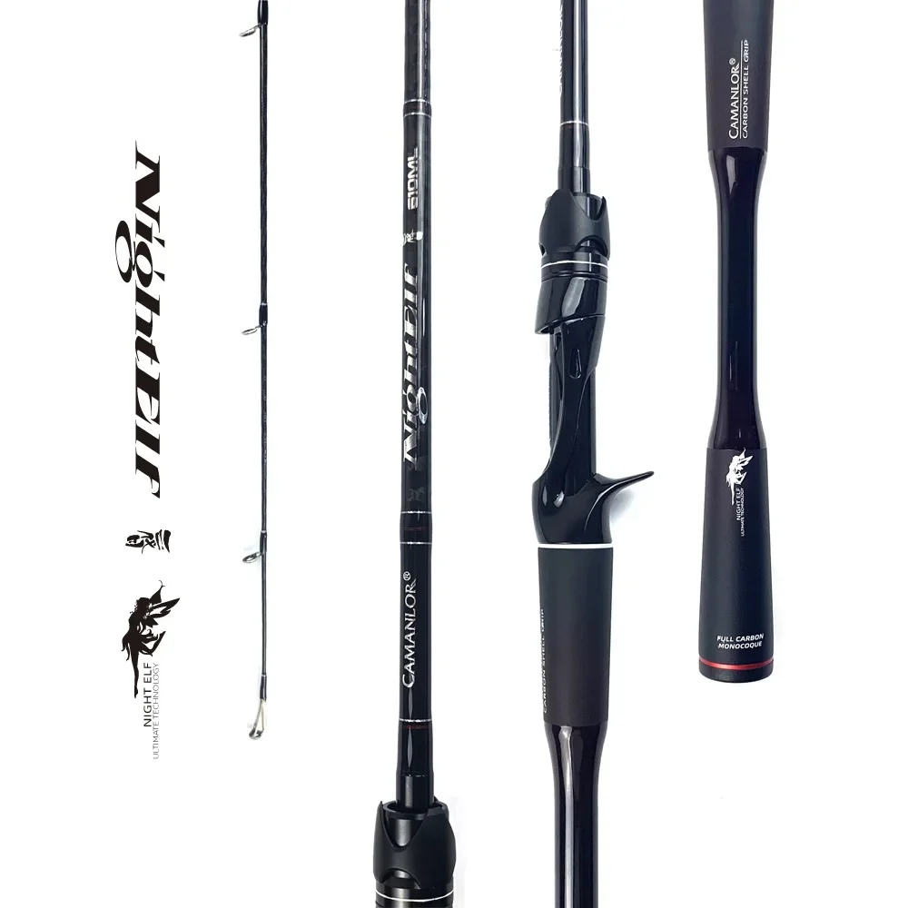 2.08m 2.13m 2.21m FUJI 46t Carbon Bass Lure Fishing Pole F Action Spinning Casting Fishing Rod