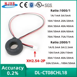 NJXSE DL-CT08CHL18-1000/1 2000/1 with XH2.54-2P Current Transformer 50A 50mA 100A 50mA Hole 14.5mm Toroidal Current Transformer