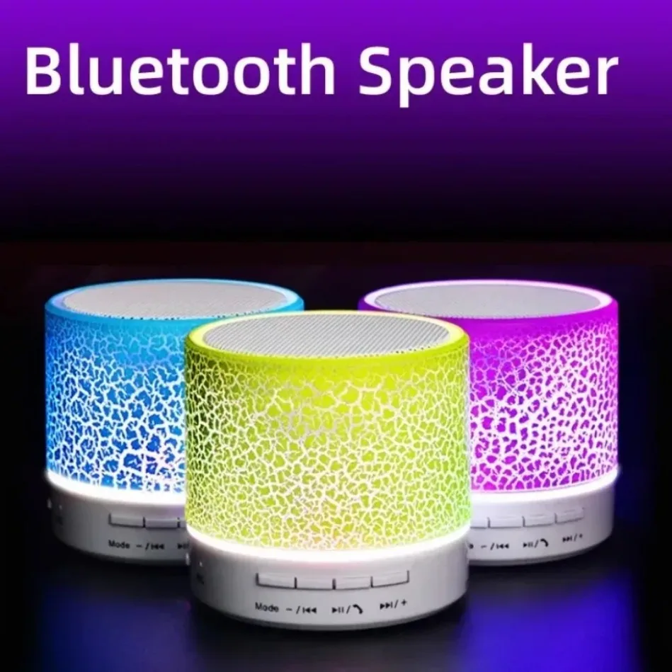 Wireless Mini Speaker, Subwoofer,  LED TF Card USB 7 Colour Light Wireless Mini Speaker, Portable Small Speaker