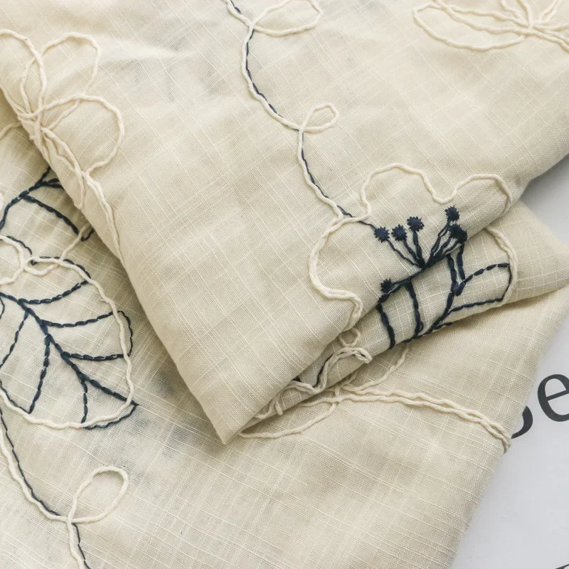 

Cotton-Linen Polyester Embroidery Fabric Dresses Home Decor DIY Shirt Bed Sheet Pillowcase Fabric