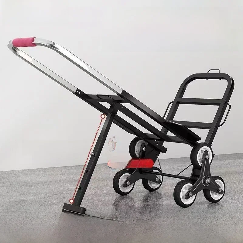 stair-climbing-hand-pulled-cargo-truck-lightweight-portable-shopping-cart-heavy-duty-iron-material-fixed-handle-wheel-type