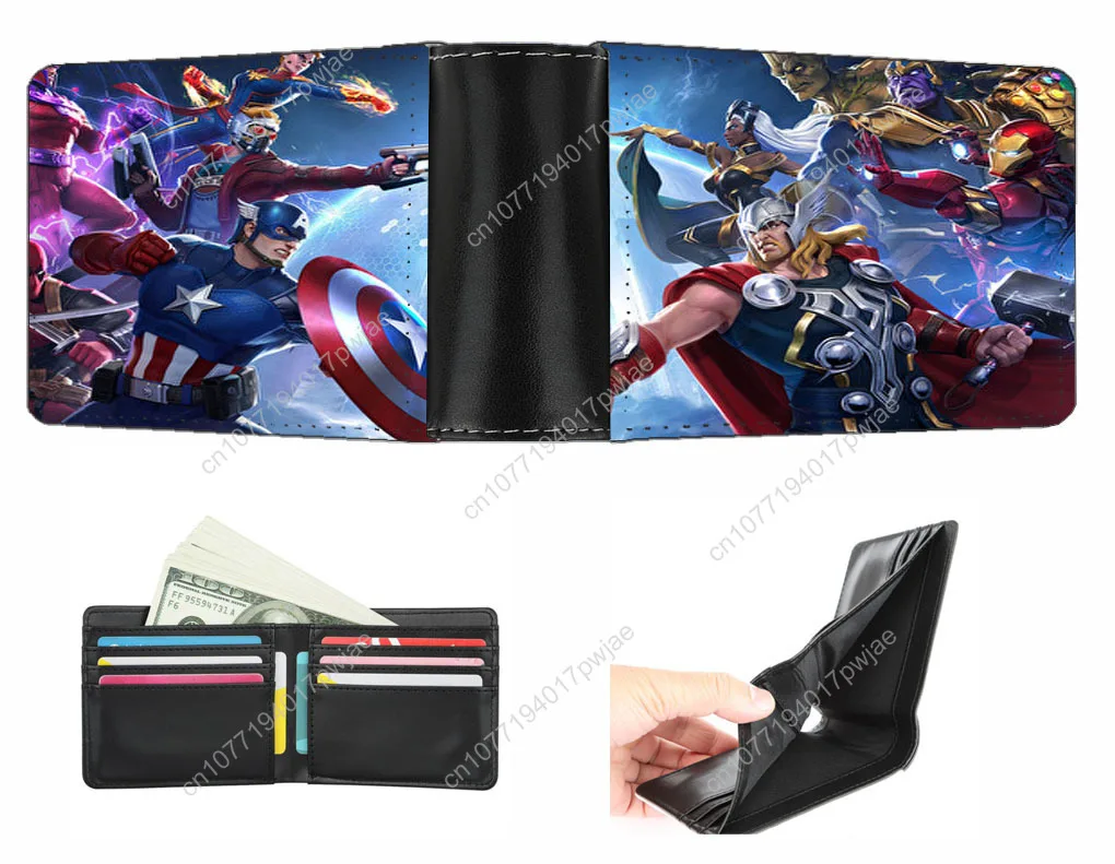 

Marvel Comics Merchandise — Bi-fold Wallets for Men & Women, Cartoon Coin Purses, and Trendy Short PU Wallets for Teens
