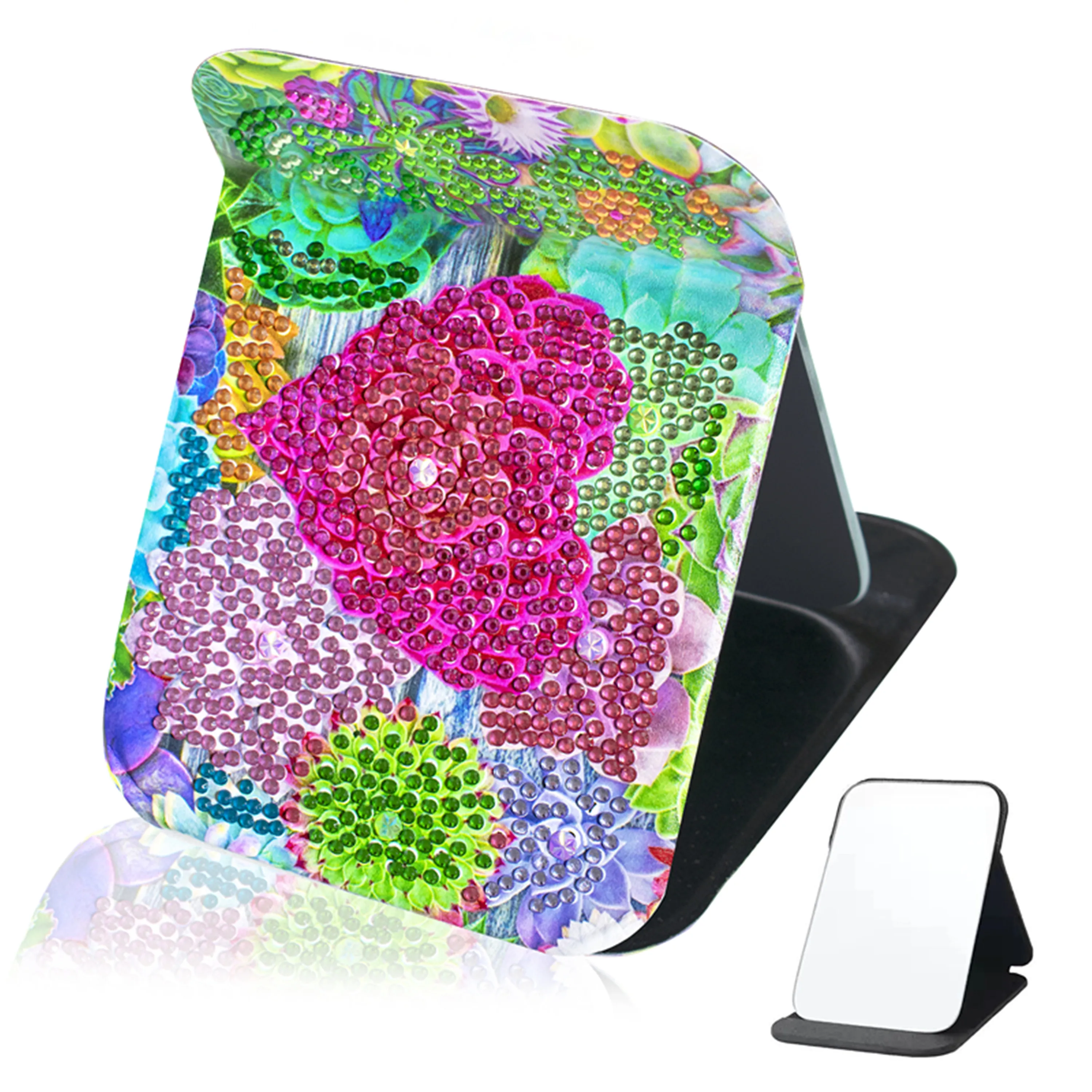 

1 шт., складное зеркало для макияжа с кристаллами