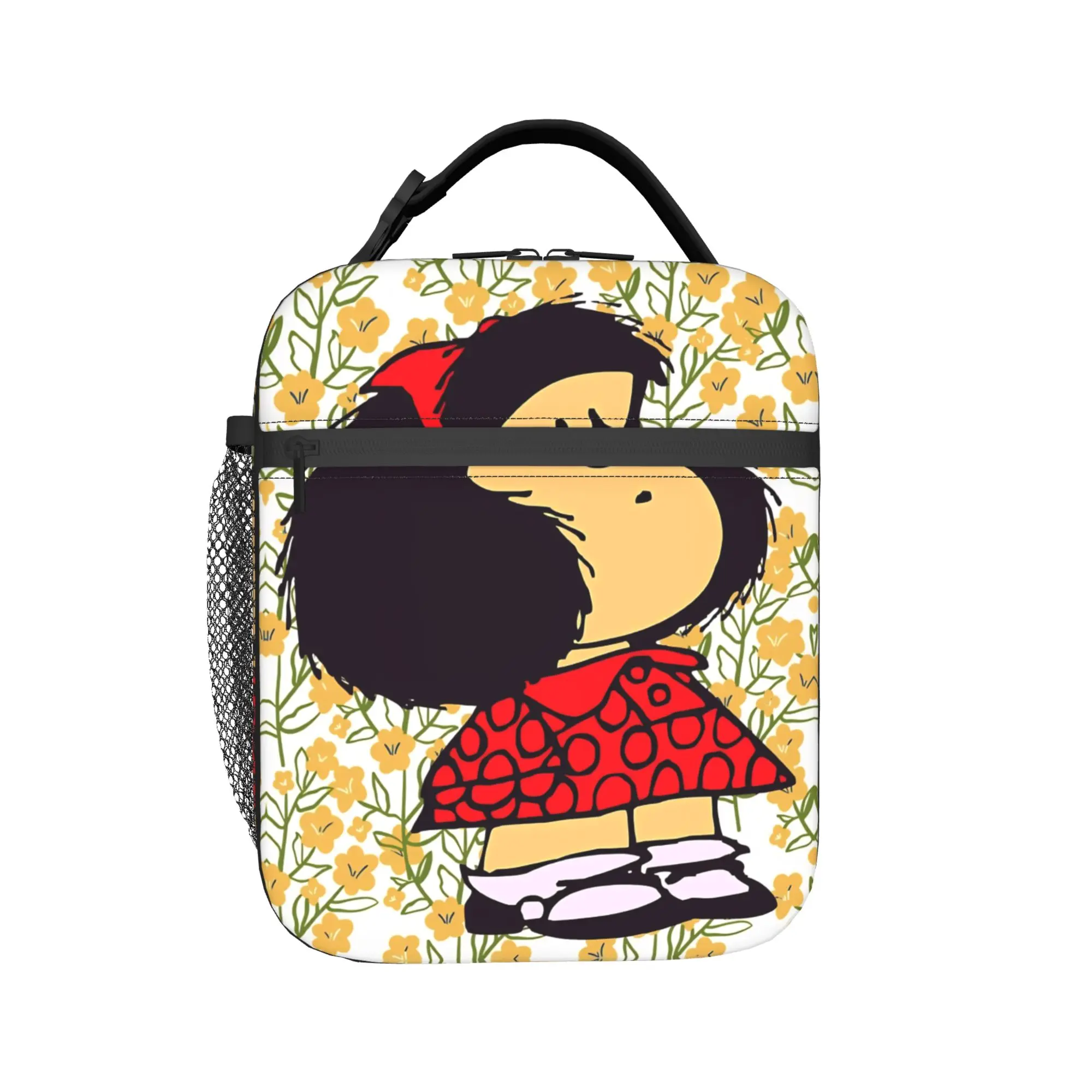 Mafaldas Flowers 80s Insulated Lunch Bags Thermal Bag Reusable,Meal Container  Portable Tote Lunch Box Food Storage Bags Picnic