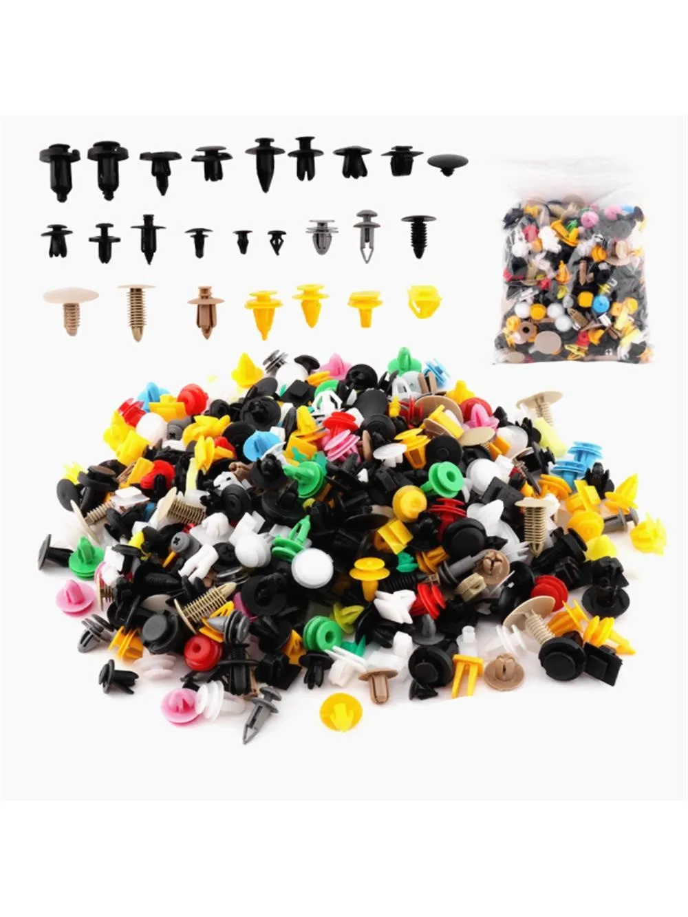 Vis en plastique nylon à boucle mixte pour voiture, Renault Koleos, Twingo, Scenic, Megane, Fluenseats, Latitude, Clio, 1, 2, 3, 4