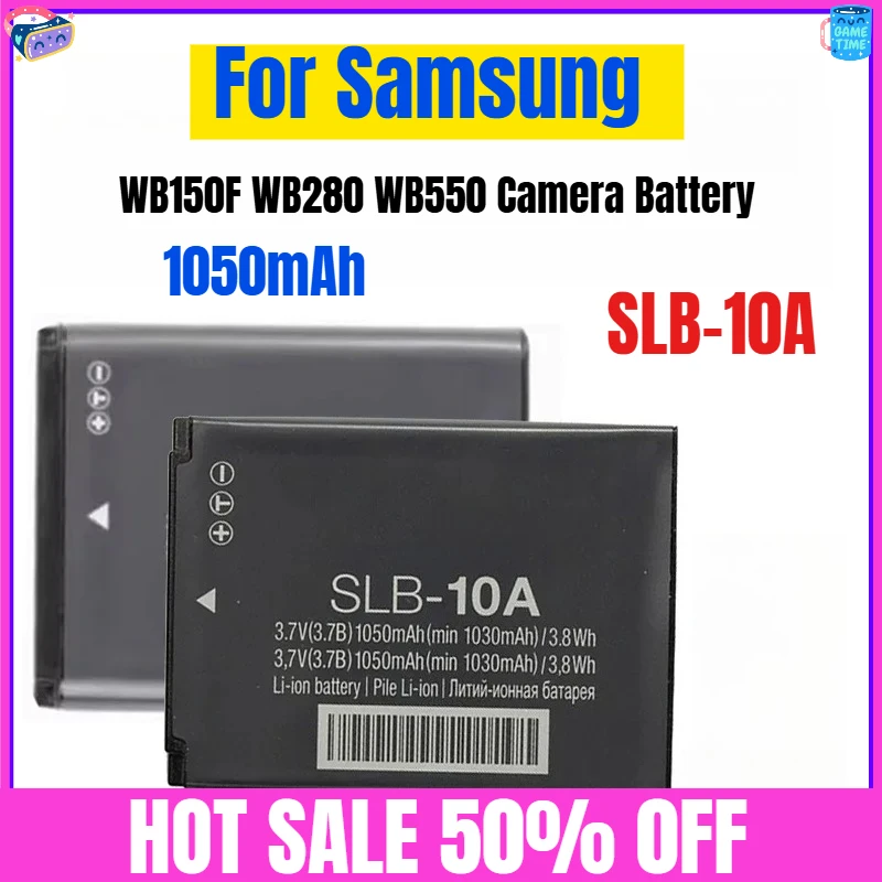 

1050mAh SLB-10A for Samsung WB150F WB280 WB550 Camera Battery