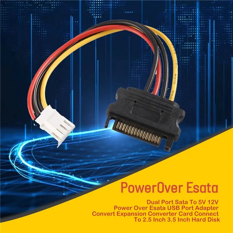 B50B-Dual Port Sata To 5V 12V Power Over Esata USB Port Adapter Convert Expansion Converter Card Connect To 2.5 Inch 3.5 Inch Ha