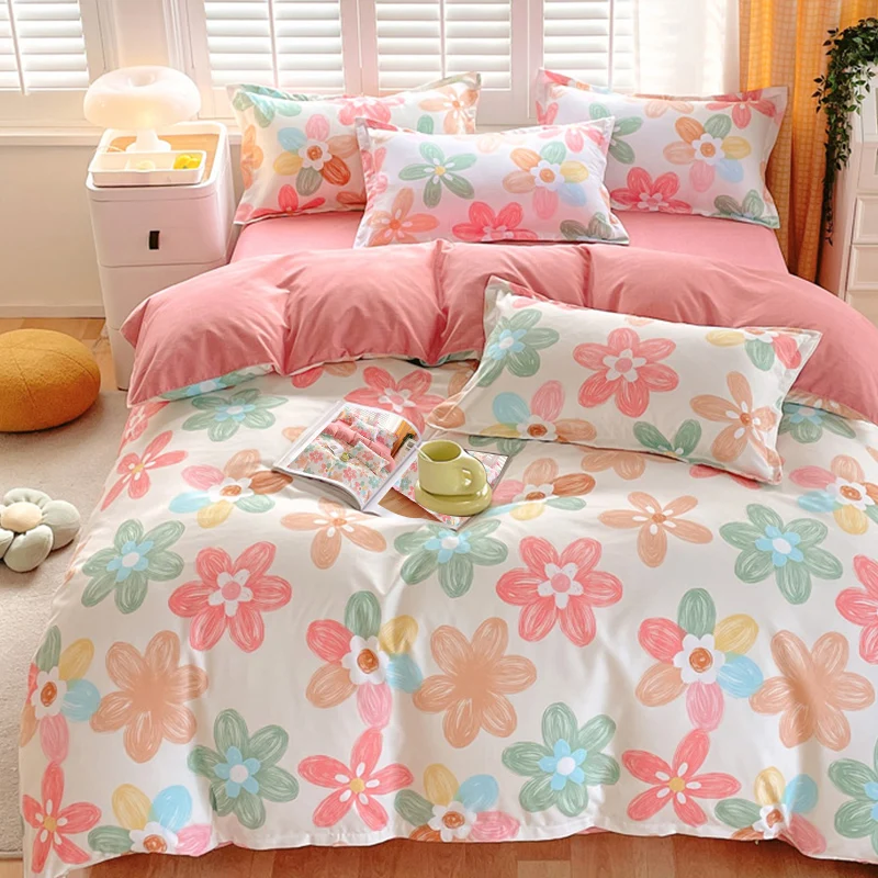 

BeddingOutlet Spring Pink Floral Duvet Cover Set for Kids Girls Women Adults Bedroom Pink Flowers Bedding Set With 2 Pillowcases