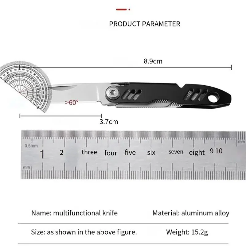 Mobile phone card pick-up needle, keychain, batch bottle opening, multi-functional folding and cutting knife, portable