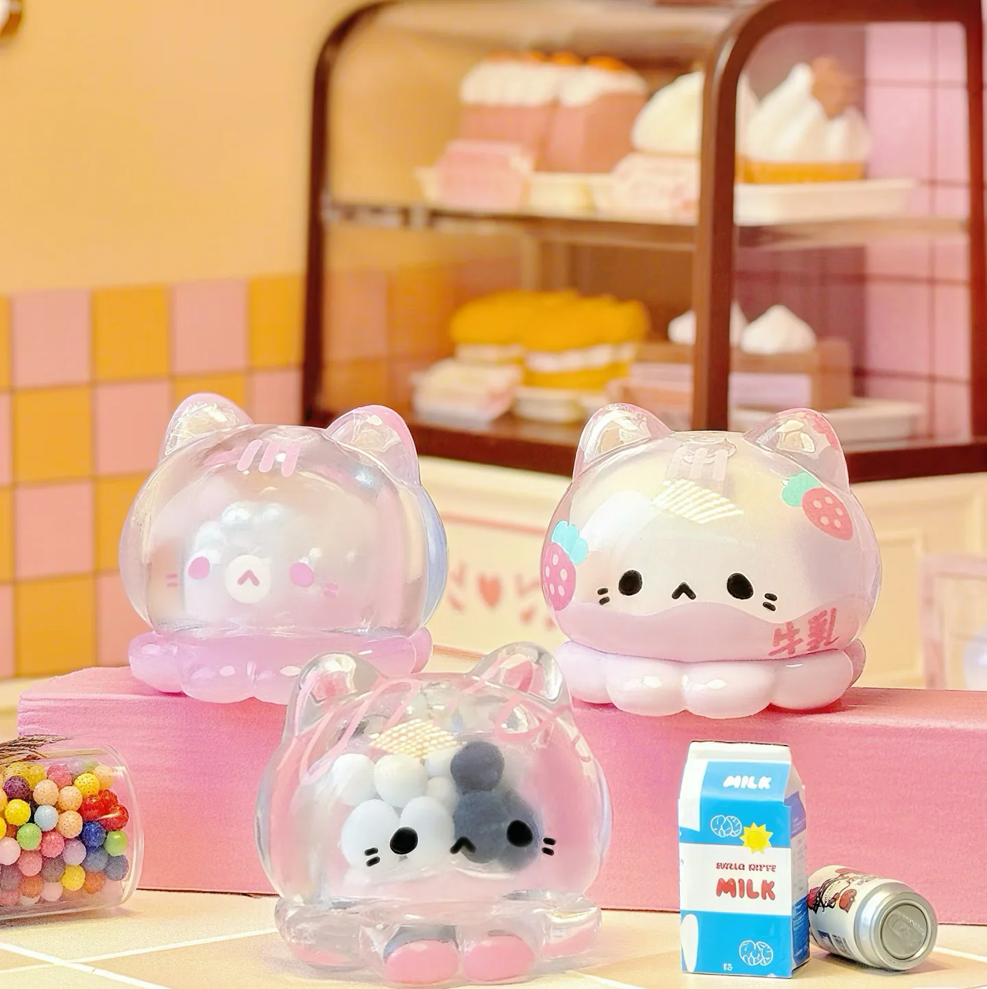 

Клубника Mousseta Octopus Meow Meow Store Series, модная фигурка слепых коробок, милая коллекционная игрушка, домашний декор, подарок