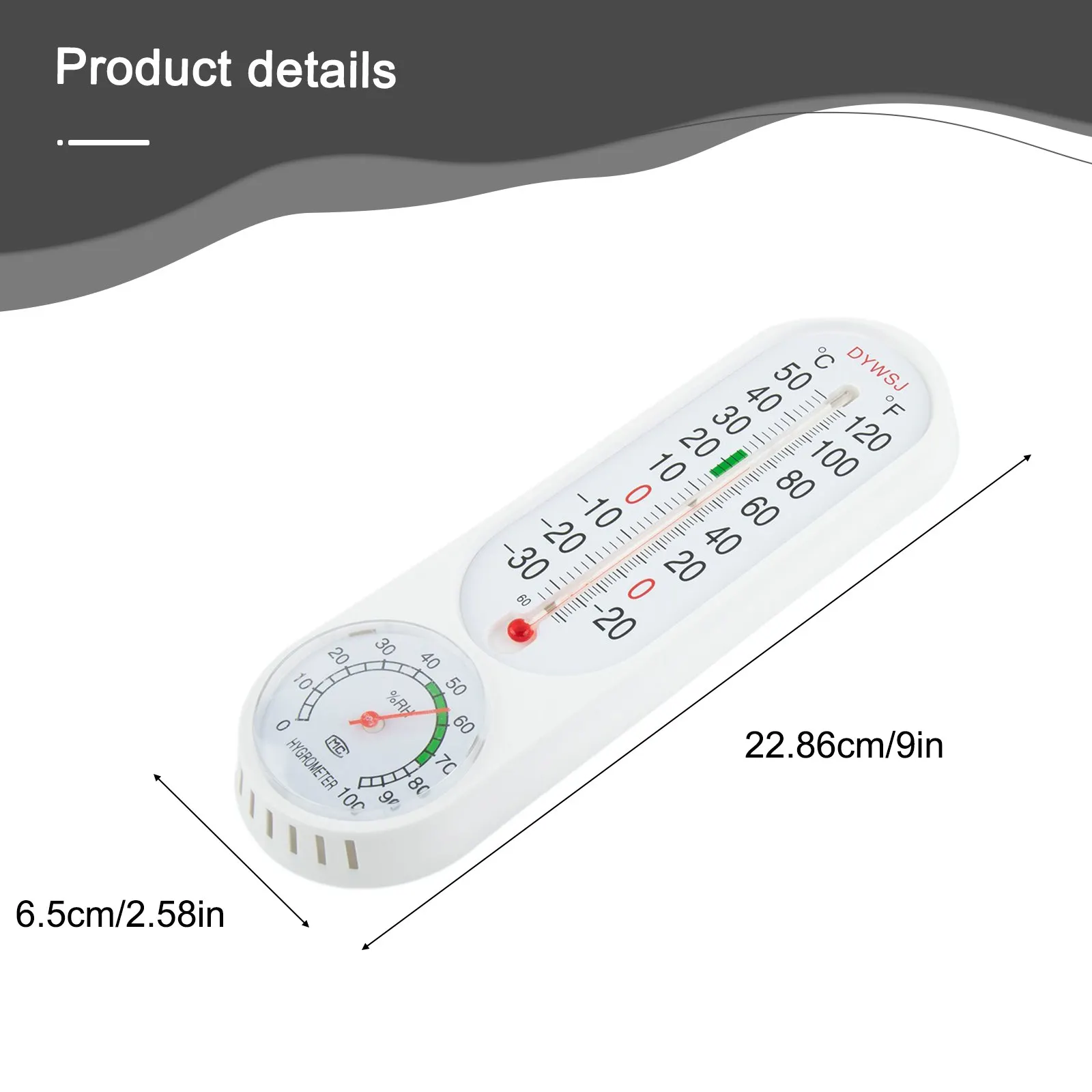 

Mechanical Patio Thermometer, Temperature and Humidity Reader, Long Lasting Performance, Accurate Readings, No Battery Required